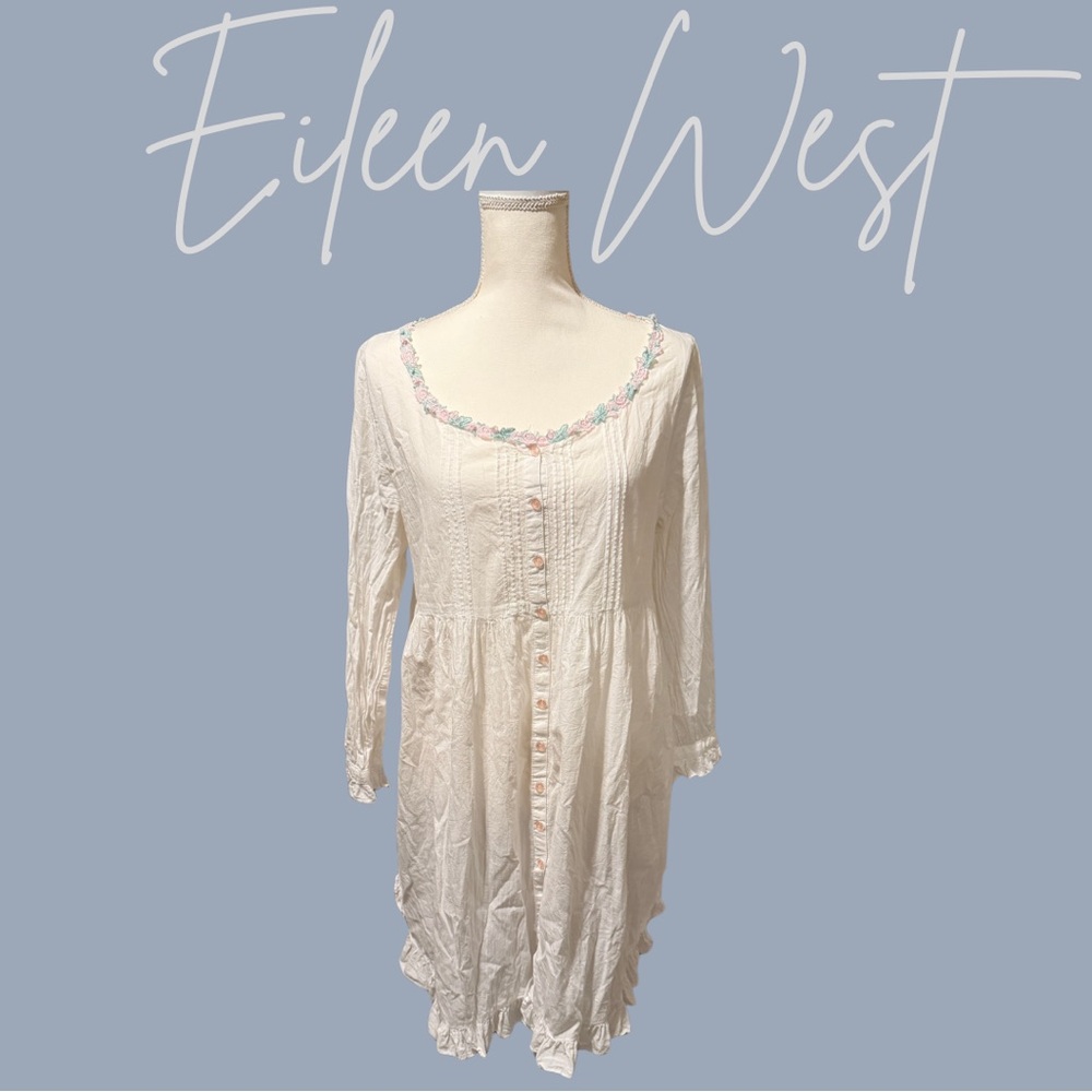 Eileen West Cream Tunic with Pastel Accents